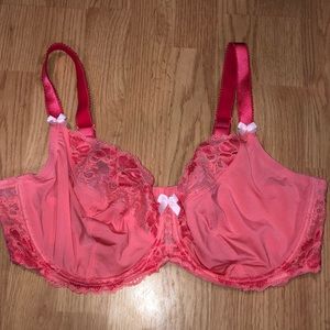 Adore Me Sz 42DD Pink Lace And Satin Bra